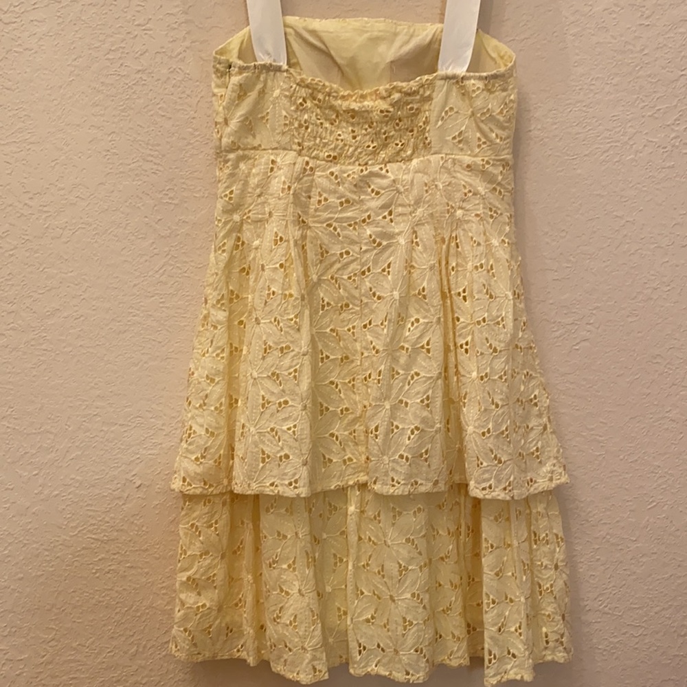 🌻Yellow eyelet lace sundress strapless or +straps - Picture 7 of 16